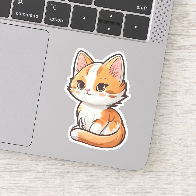 Charming Kawaii Kitten Aufkleber (Detail)