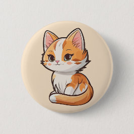 Charming Kawaii Kitten Button