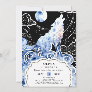 Charming Kids' Wolf Geburtstag Einladung