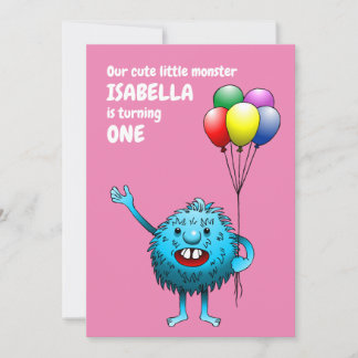 Charming-Kreatur-Holding-Ballons Einladung