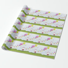 Charming Ladybug mit farbenfrohen Herzballons Geschenkpapier
