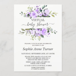 Charming Lavender Blume Virtual Baby Dusche Einladung