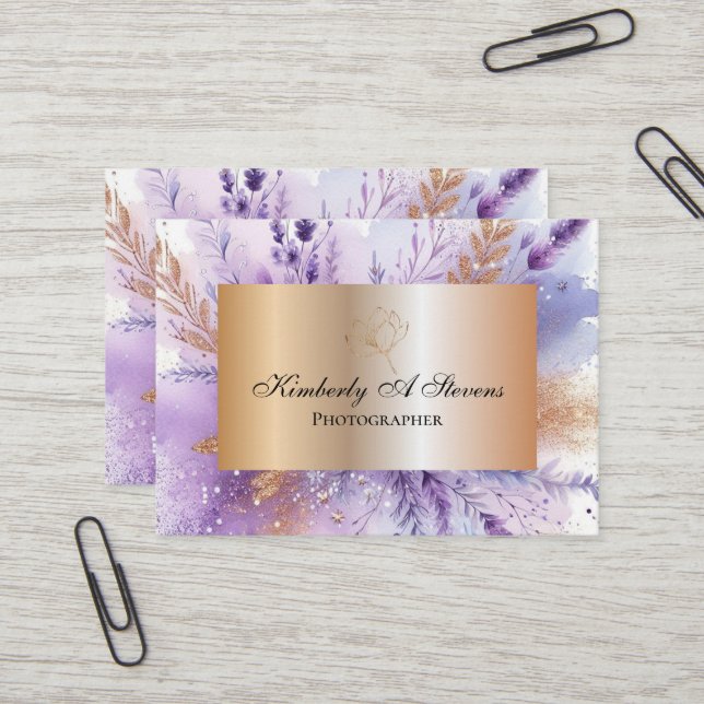 Charming Lavender II Mighty 3,5" x 2,5" Buskarte Visitenkarte (Vorderseite/Rückseite Beispiel)