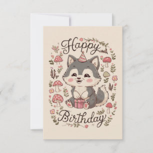 Charming Little Wolf Digital Geburtstag Karte