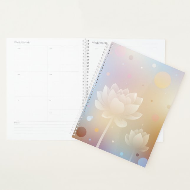 Charming Lotus Hardcover Planner (Devant avec enveloppe)