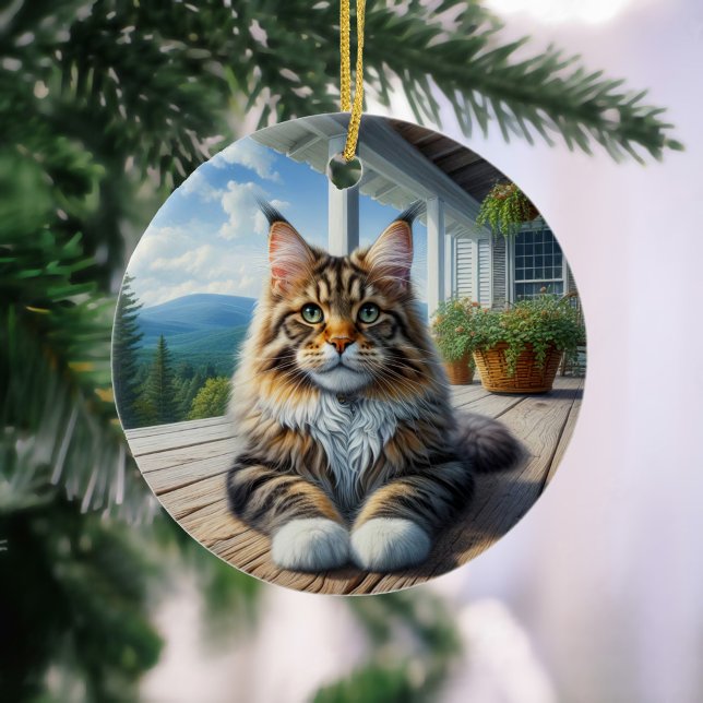 Charming Maine Coon Keepsake Keramik Ornament (Von Creator hochgeladen)