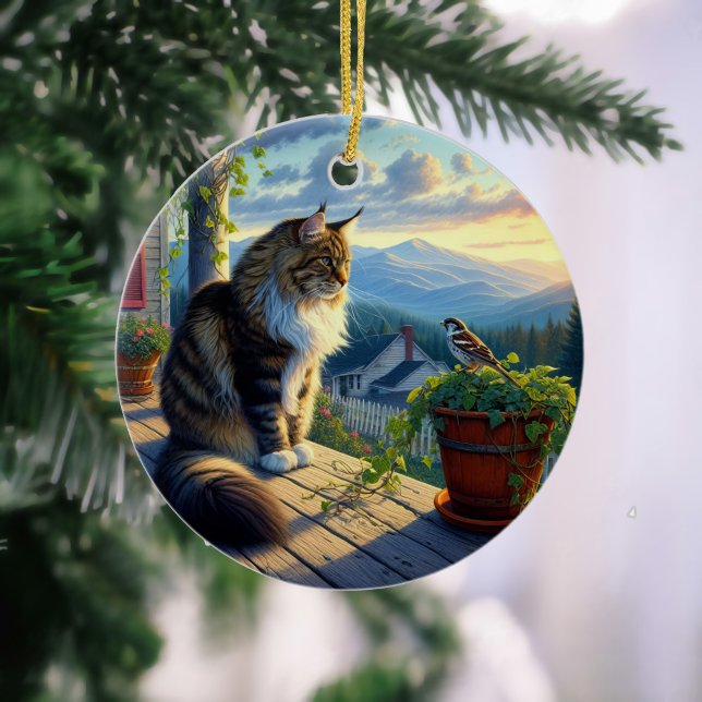 Charming Maine Coon Keepsake Keramik Ornament (Von Creator hochgeladen)