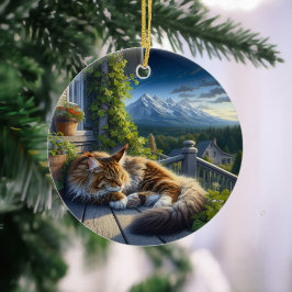 Charming Maine Coon Keepsake Keramik Ornament