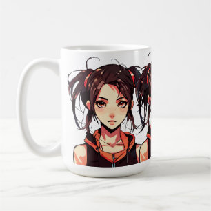 Charming Manga Girl: Anime Vector Illustration Kaffeetasse