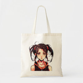 Charming Manga Girl: Anime Vector Illustration Tragetasche