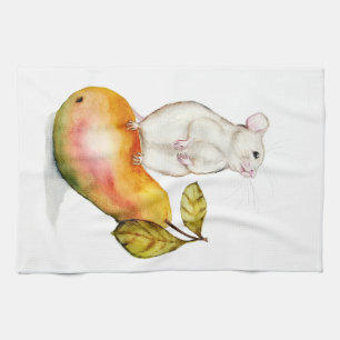 Charming Maus auf einer Birne Geschirrtuch