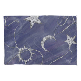 Charming Mystique Silver Moon | Stars Sun Amulet Kissenbezug