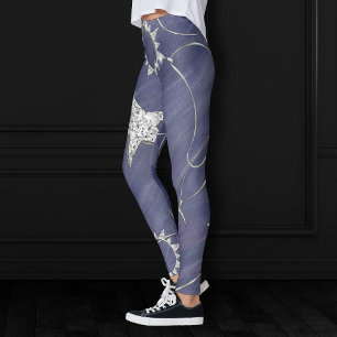Charming Mystique Silver Moon Stars Sun Amulet Leggings
