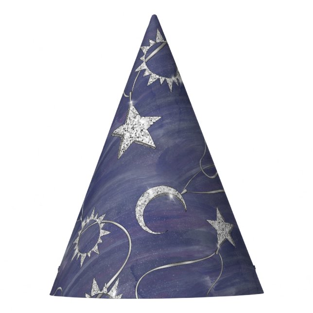 Charming Mystique Silver Moon | Stars Sun Amulet Partyhütchen (Vorderseite)