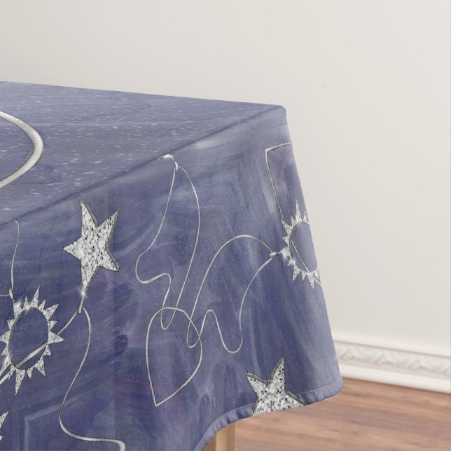 Charming Mystique Silver Moon | Stars Sun Amulet Tischdecke (Beispiel)