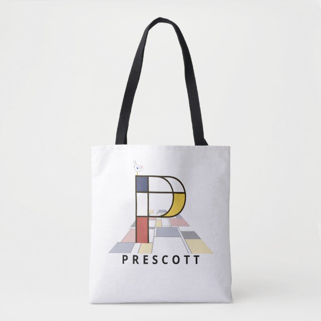 Charming Neoplasticism Style Monogram. Buchstabe P Tasche (Vorderseite)