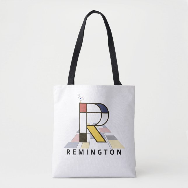 Charming Neoplasticism Style Monogram. Buchstabe R Tasche (Vorderseite)