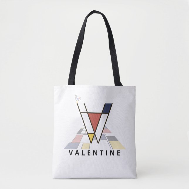 Charming Neoplasticism Style Monogram. Buchstabe V Tasche (Vorderseite)
