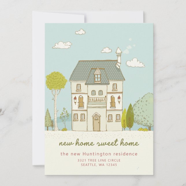 Charming New Zuhause Sweet Zuhause Moving Ankündig Ankündigung (Vorderseite)