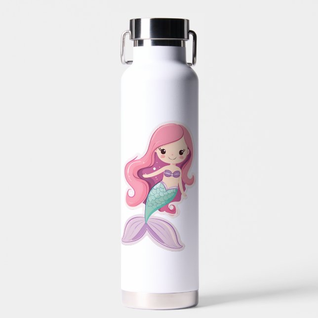 Charming Niedlich Pastel Mermaid Trinkflasche (Vorne)