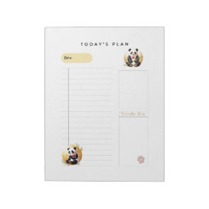 Charming Panda Bears Daily Plans Notepad Notizblock