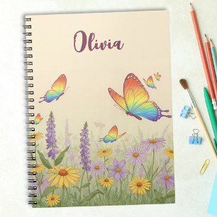 Charming Pastel Butterfly Meadow Notizblock