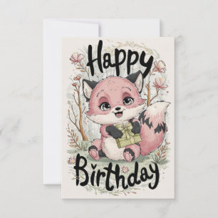 Charming Pastel Fox Geburtstag Karte