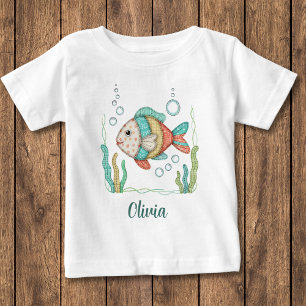 Charming-Patchwork-Fisch Baby T-shirt