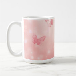 charming pink butterlies kaffeetasse
