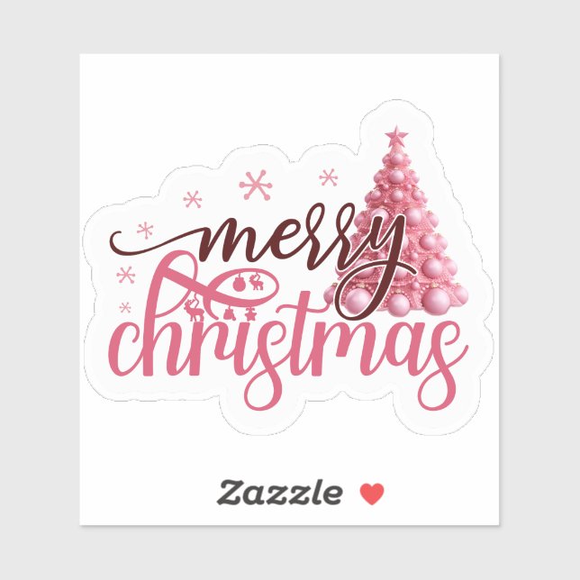 Charming Pink Christmas Sticker (Feuille)