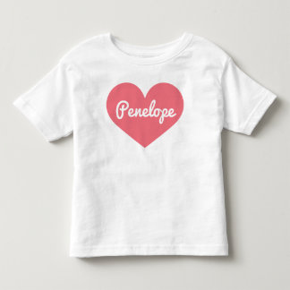 Charming Pink Heart Nom personnalisé T-shirt