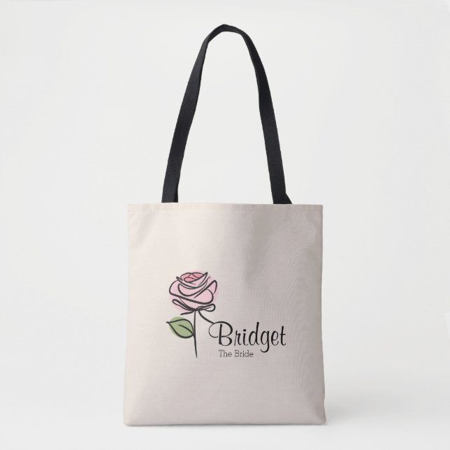 Charming Pink Rose Brautparty Tasche - Individuell (Vorderseite)
