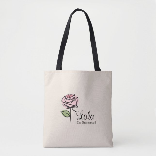 Charming Pink Rose Bridesmaid Tasche - Individuell (Vorderseite)