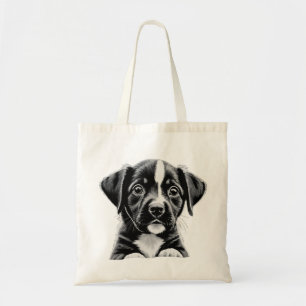 Charming Puppy – Schwarz-Weiß-Tasche Tragetasche