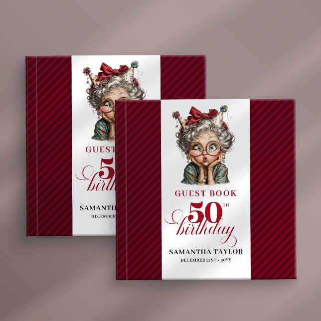 Charming quirky 50th birthday lady guest book gästebuch (Charming quirky 50th birthday lady guest book)