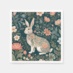 Charming Rabbit William Morris Inspirierte floral Serviette