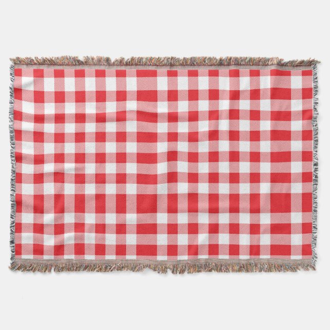 Charming Red Gingham Karo Pattern Decke (Vorderseite)