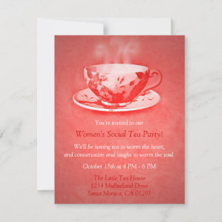 Charming Red Tee Party Einladung