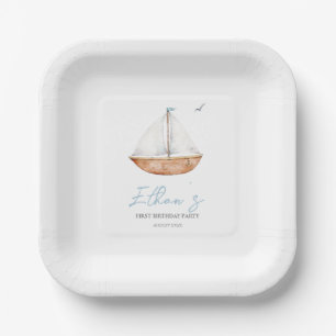 Charming Rustic Sailboat Geburtstag Pappteller