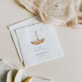 Charming Rustic Sailboat Geburtstag Serviette