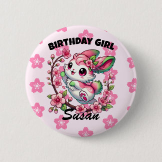 Charming Sakura Bunny Button