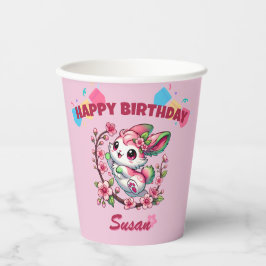 Charming Sakura Bunny Pappbecher