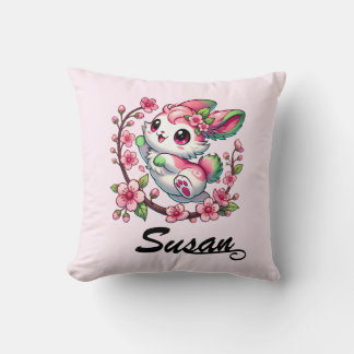 Charming Sakura Bunny Throw Kissen