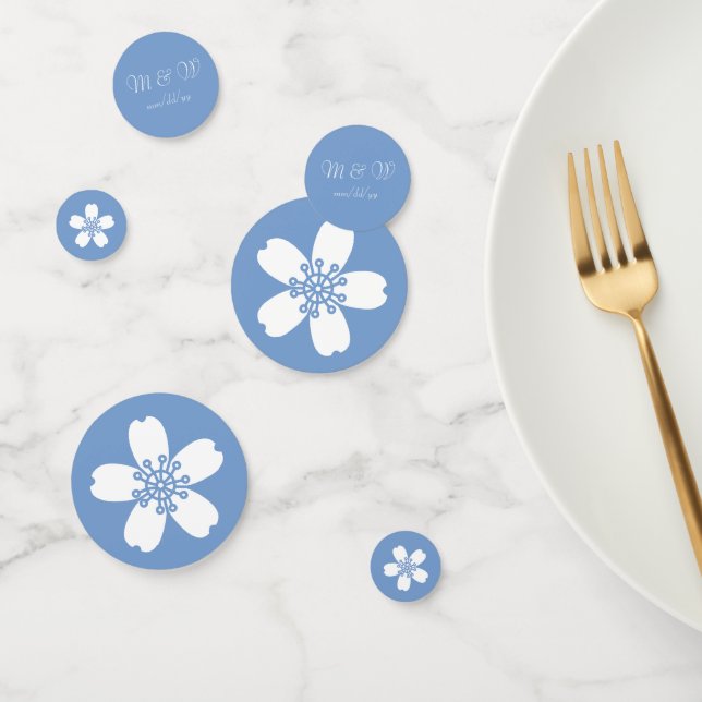 Charming Sakura dans Periwinkle Table Confetti (Groupe)