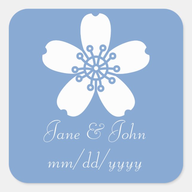 Charming Sakura in Periwinkle Sticker (Vorderseite)
