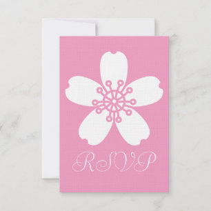 Charming Sakura in Petal Pink RSVP Card Karte