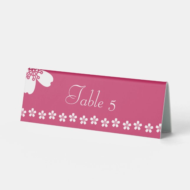 Charming Sakura in Raspberry Table Zelt Zeichen Tischaufsteller (Vorderseite)