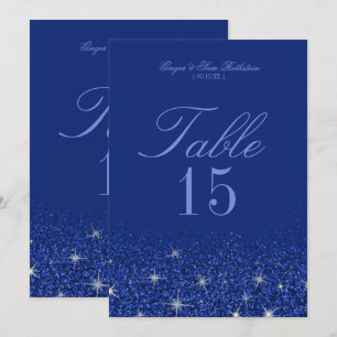 Charming Sapphire Glitz Glitzer Tischnummer Cards