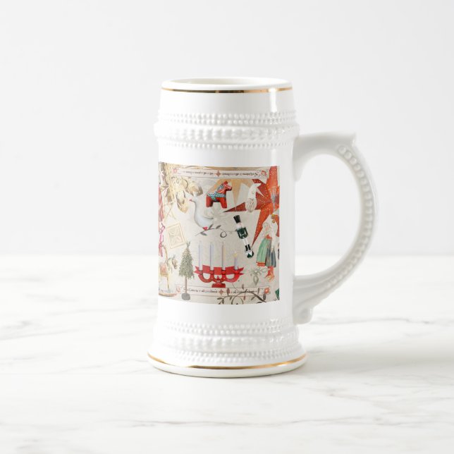 Charming Scandinavian Folk Christmas Bierglas (Rechts)