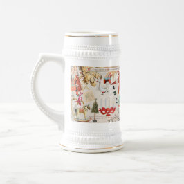 Charming Scandinavian Folk Christmas Bierglas